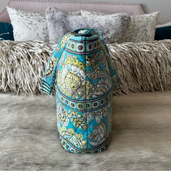 VERA BRADLEY Peacock Tic Tac Tote Toggle Close 2007 Paisley Green Blue Y2K - Picture 4 of 11